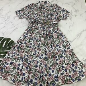 Tracy Richards Womens Vintage 90s Maxi Shirt Dress Size 18 WP Pink Blue Floral